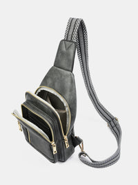 Hazel Blues® |  PU Leather Adjustable Strap Crossbody Bag