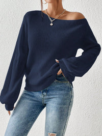 Hazel Blues® |  Honey Single Shoulder Long Sleeve Sweater