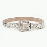 Hazel Blues® |  PU Leather Rhinestone Belt