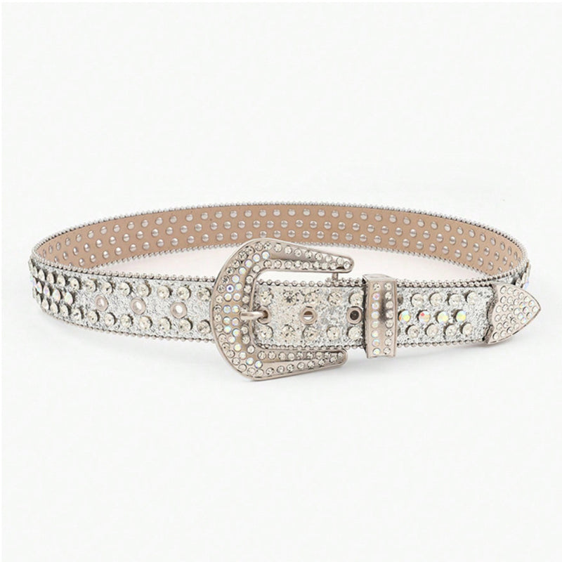 Hazel Blues® |  PU Leather Rhinestone Belt