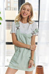 Hazel Blues® |  ADORA Adjustable Wide Strap Square Neck Overall Dress