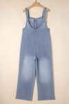 Hazel Blues® |  Wide Strap Denim Overalls with Pockets
