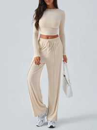 Hazel Blues® |  Devine Round Neck Long Sleeve Top and Pants Set