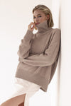 Hazel Blues® |  Basic Bae Turtleneck Dropped Shoulder Long Sleeve Sweater