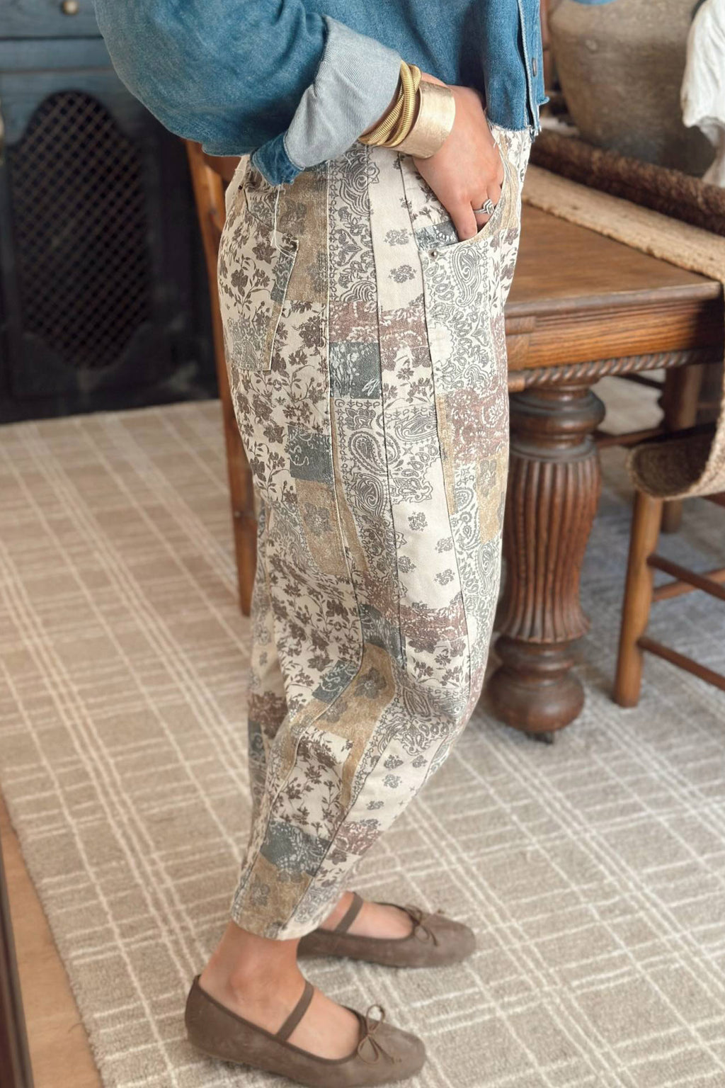 Prairie Bloom Western Patchwork Jeans
