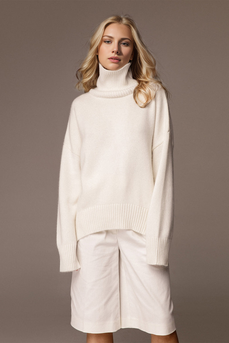 Hazel Blues® |  Basic Bae Turtleneck Dropped Shoulder Long Sleeve Sweater