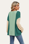 Hazel Blues® |  Double Take Texture Contrast Round Neck Long Sleeve T-Shirt
