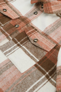 Hazel Blues® |  Pocketed Plaid Collared Neck Shacket