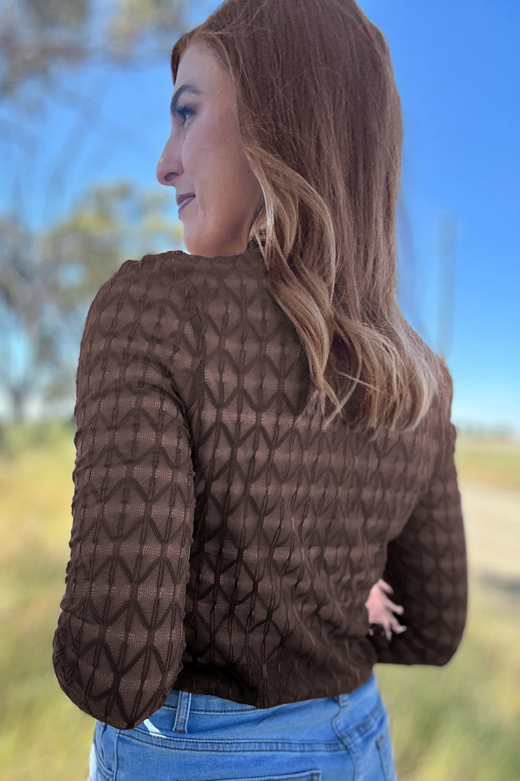 Hailey Dove Lace Textured Top