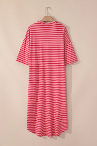 Hazel Blues® |  Pocketed Striped Half Sleeve Tee Dress