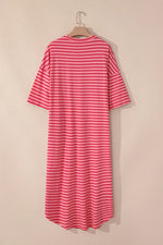 Hazel Blues® |  Pocketed Striped Half Sleeve Tee Dress