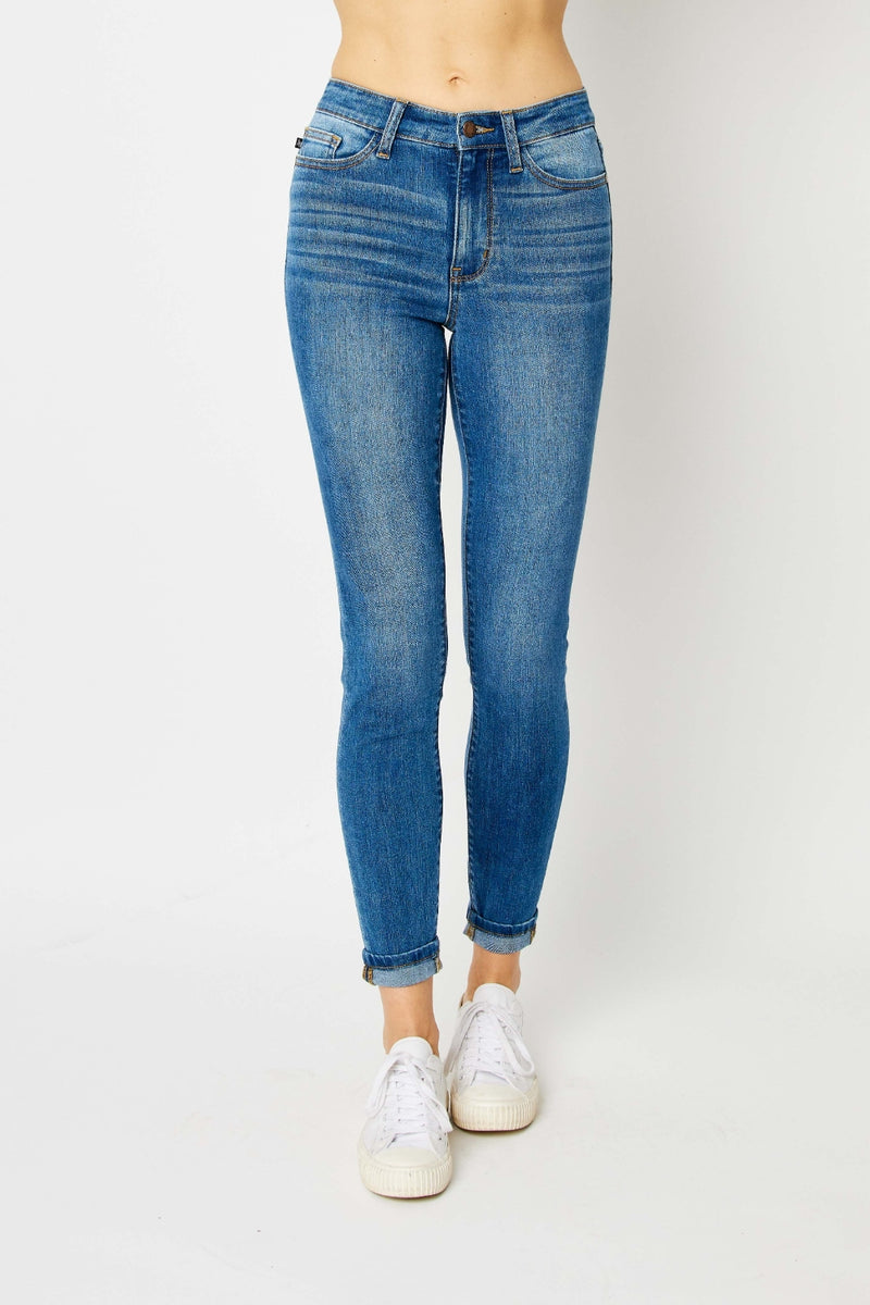 Hazel Blues® |  Judy Blue Cuffed Hem Skinny Jeans