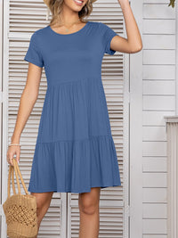 Hazel Blues® |  Round Neck Short Sleeve Mini Tee Dress