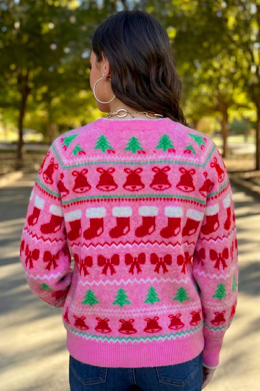 Merry Mix Pink Christmas Knit Sweater
