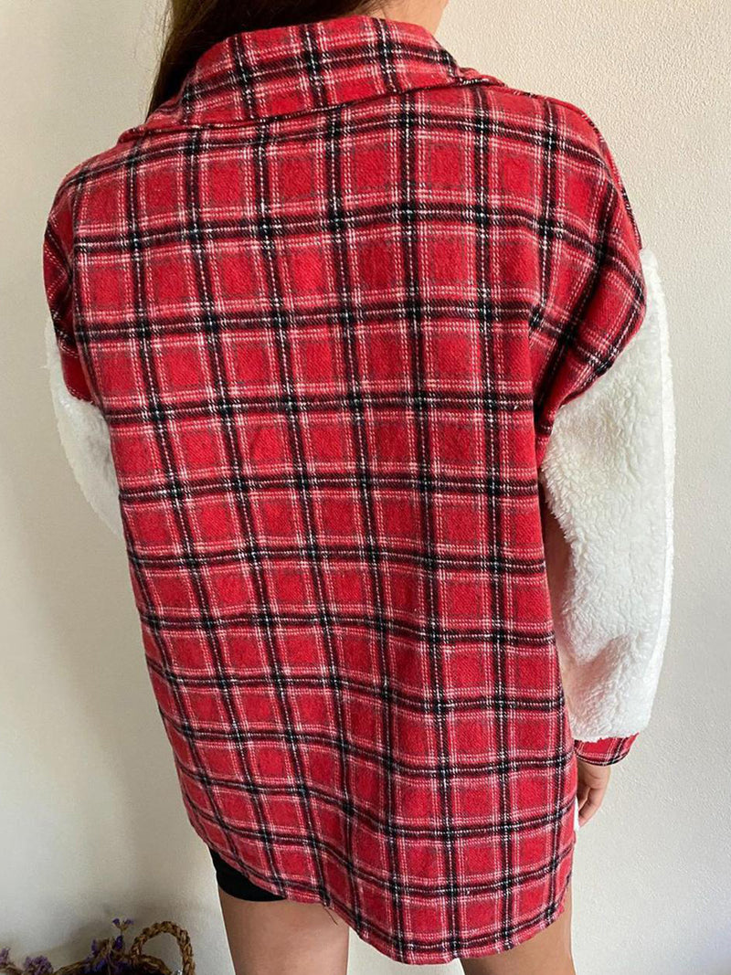 Hazel Blues® |  Fuzzy Button Up Long Sleeve Jacket