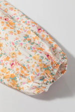Hazel Blues® |  Printed V-Neck Balloon Sleeve Mini Dress