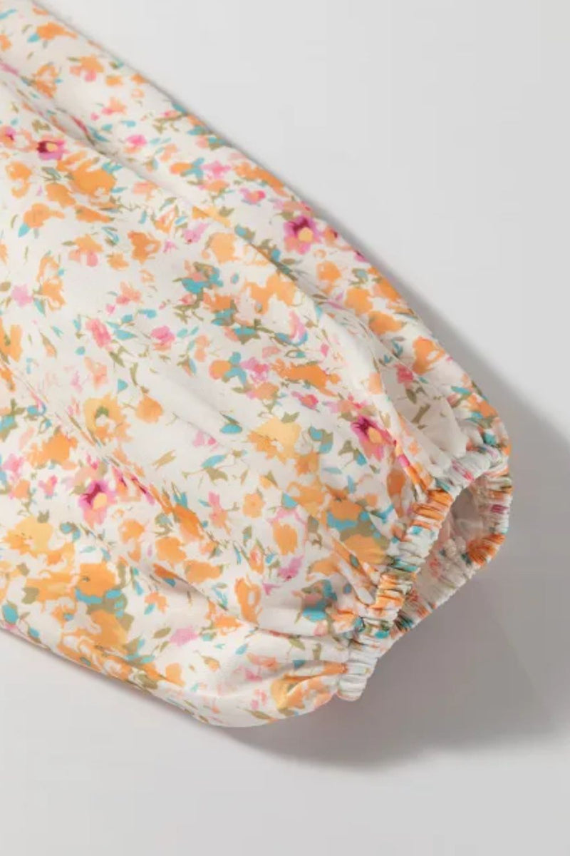 Hazel Blues® |  Printed V-Neck Balloon Sleeve Mini Dress