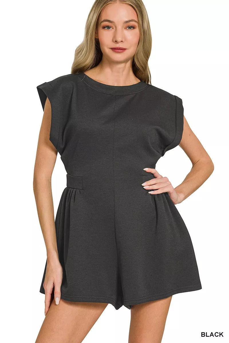 Hazel Blues® | Zenana V or Scoop Neck Reversible 2-Way Romper