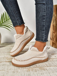 Hazel Blues® |  Faux Fur Round Toe Flat Sneakers