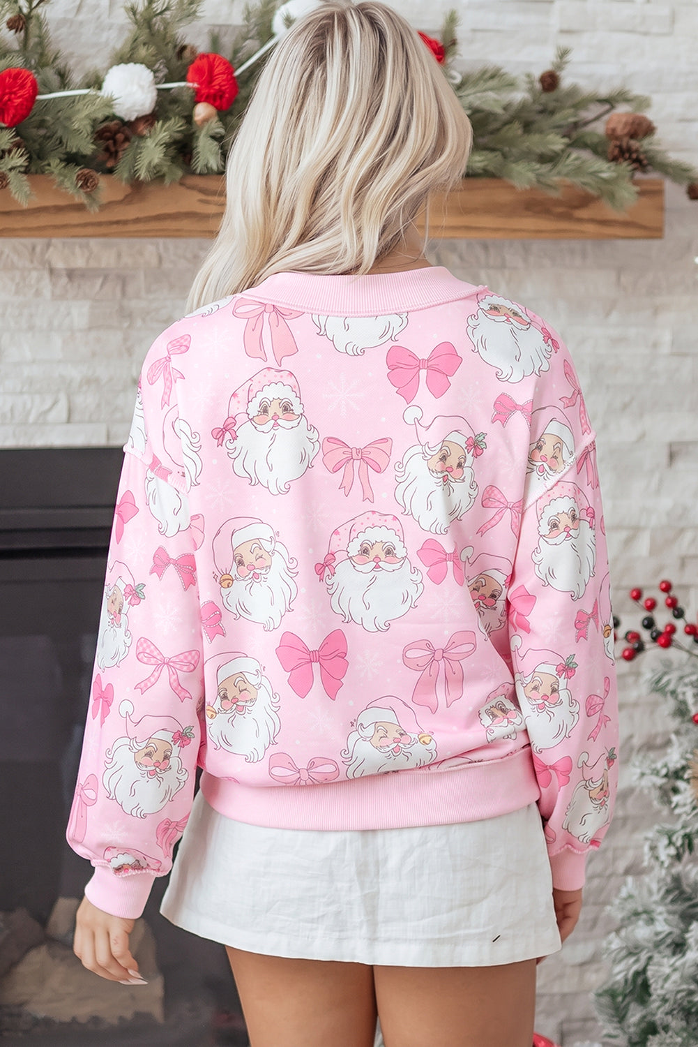 Paisley Faith Pink Christmas Santa Sweatshirt