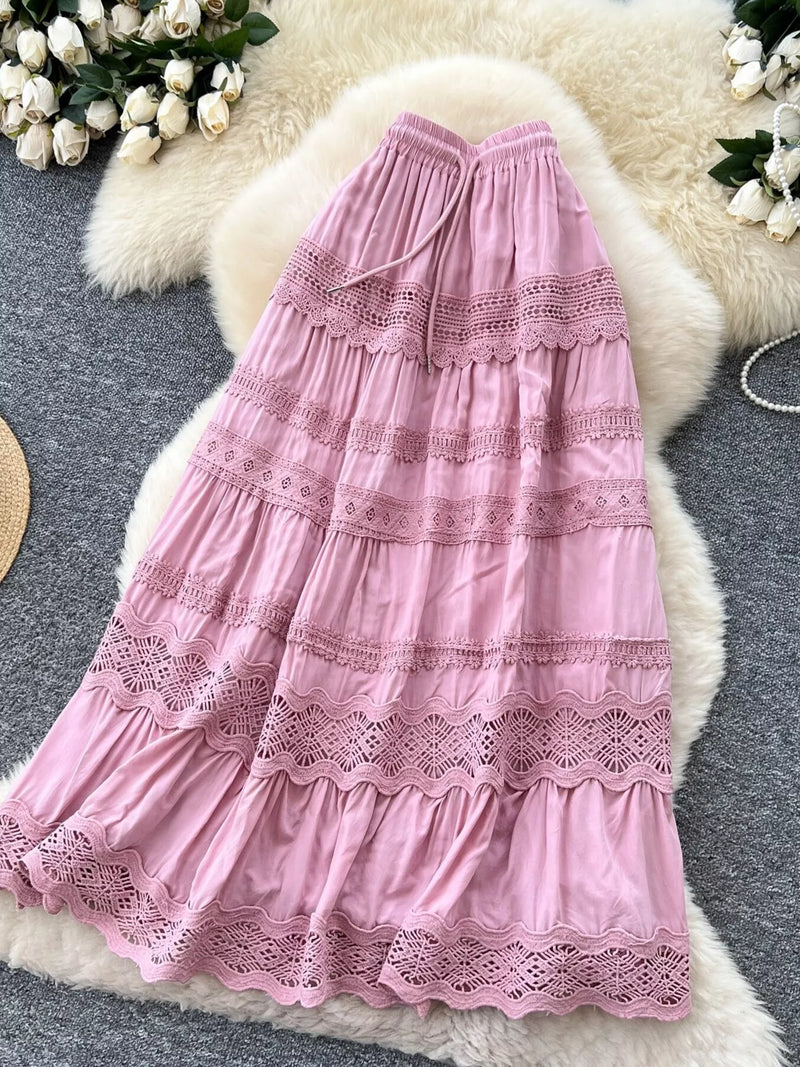 Drawstring Lace Tiered Skirt – Hazel Blues®