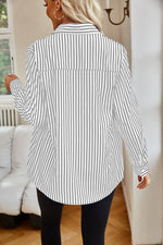Hazel Blues® |  Striped Button Up Long Sleeve Shirt
