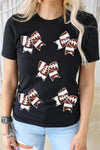 Hazel Blues® |  Black Football Bowknot Pattern Game Day T Shirt
