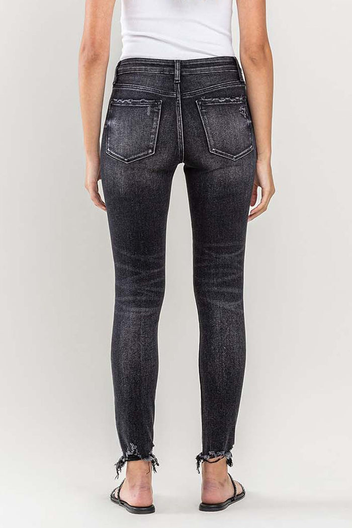 Hazel Blues® |  Lovervet Raw Hem Cropped Skinny Jeans