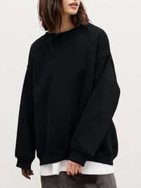 Hazel Blues® |  Round Neck Dropped Shoulder Long Sleeve Sweatshirt