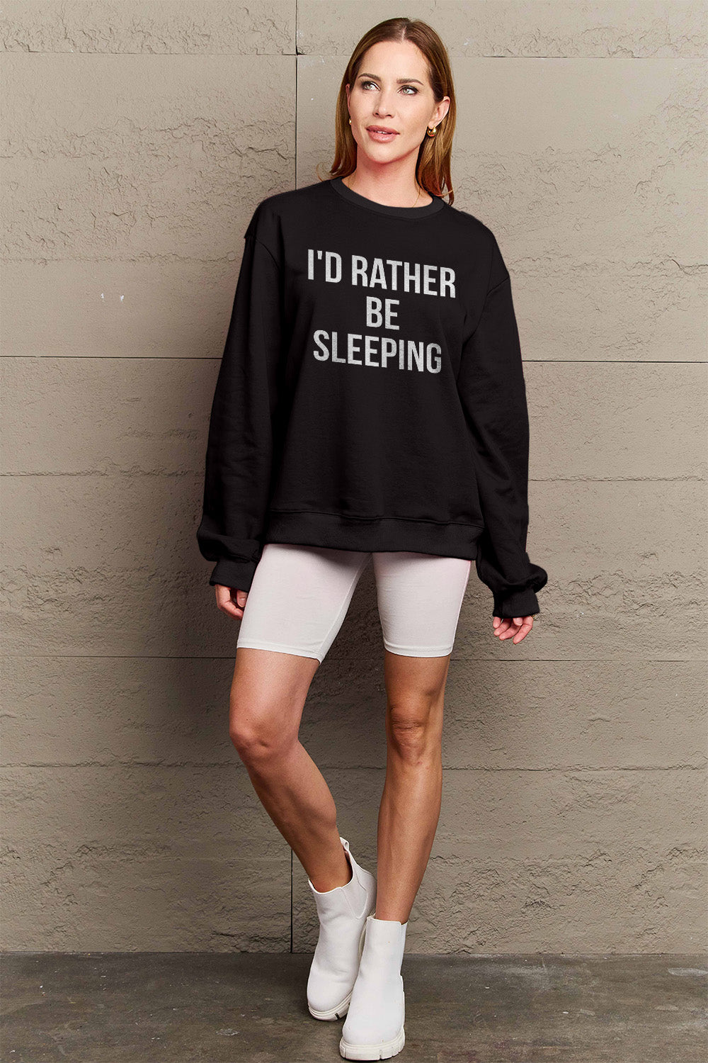 Hazel Blues® |  I'D RATHER BE SLEEPING Round Neck Sweatshirt