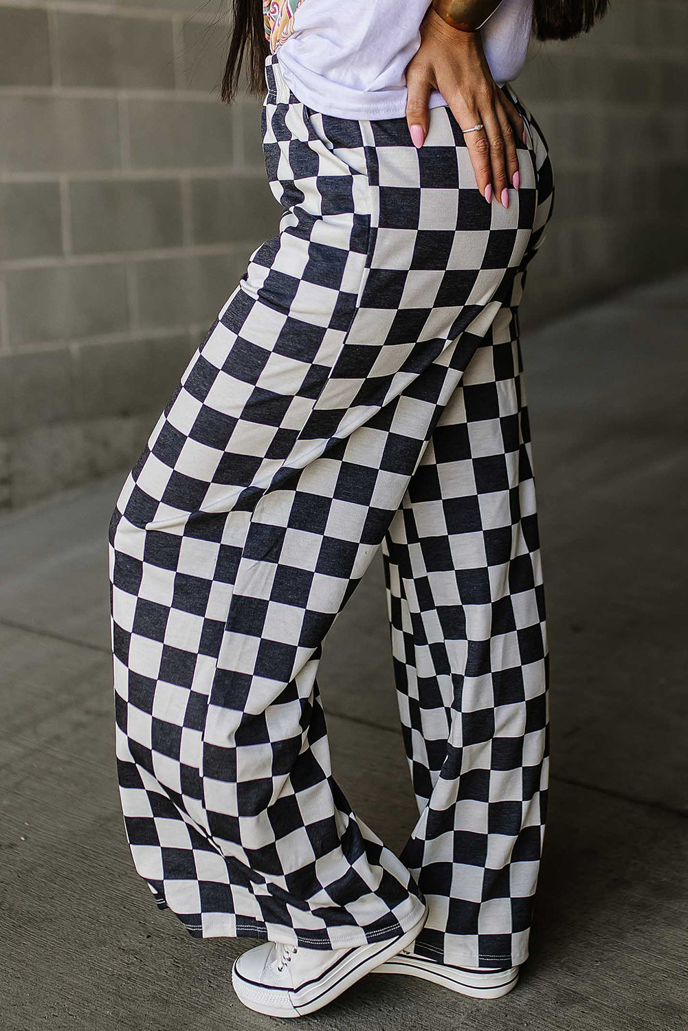 Hazel Blues® |  Checkered Wide Leg Pants