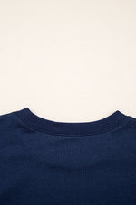 Hazel Blues® |  Evergreen Varsity Striped Detail Drop Shoulder Oversized Sweatshirt