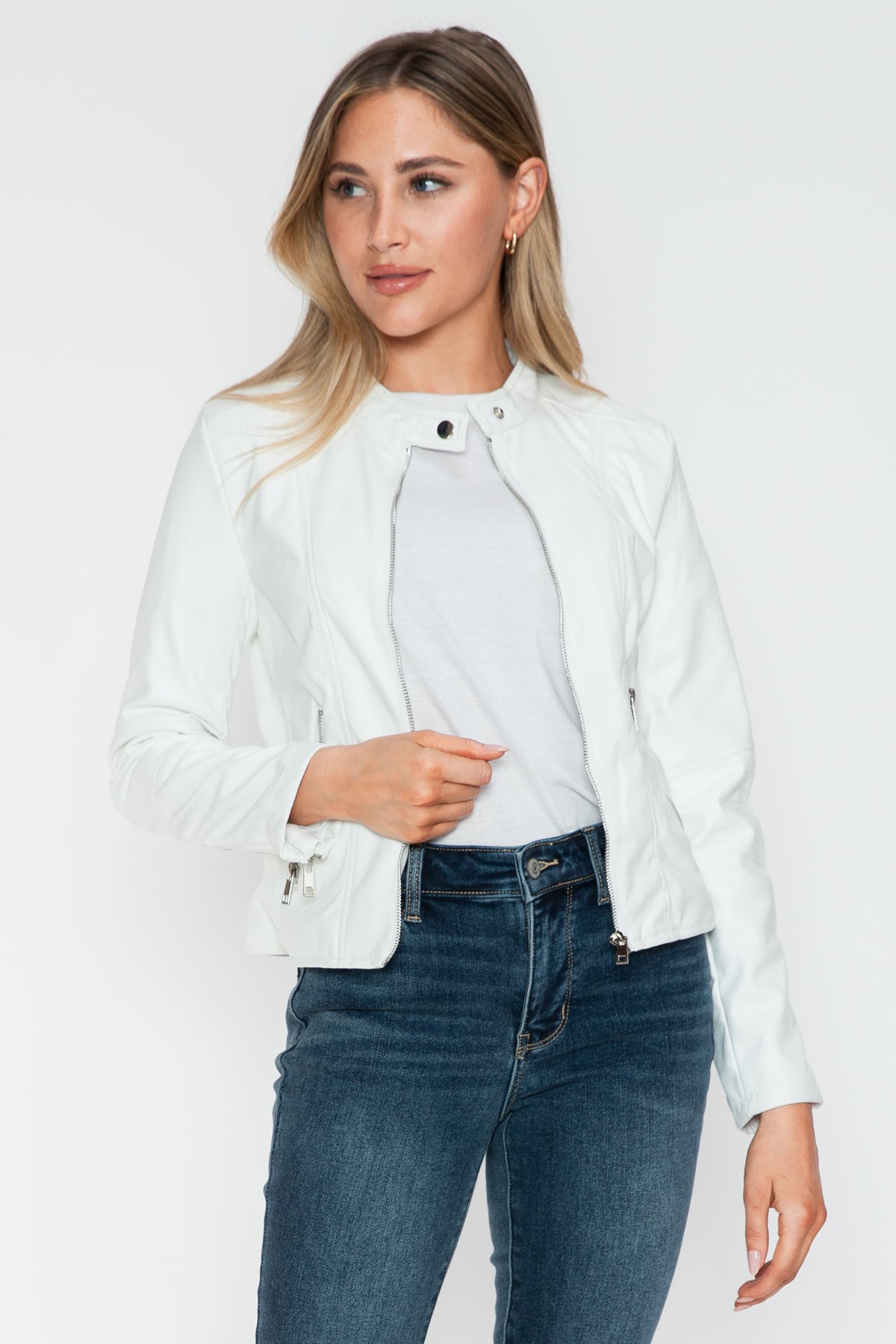 Hazel Blues® |  Snobbish PU Leather Zip Up Jacket with Pockets