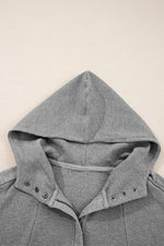 Hazel Blues® |  Gray Waffle Splicing Zip Up Front Button Hooded Jacket