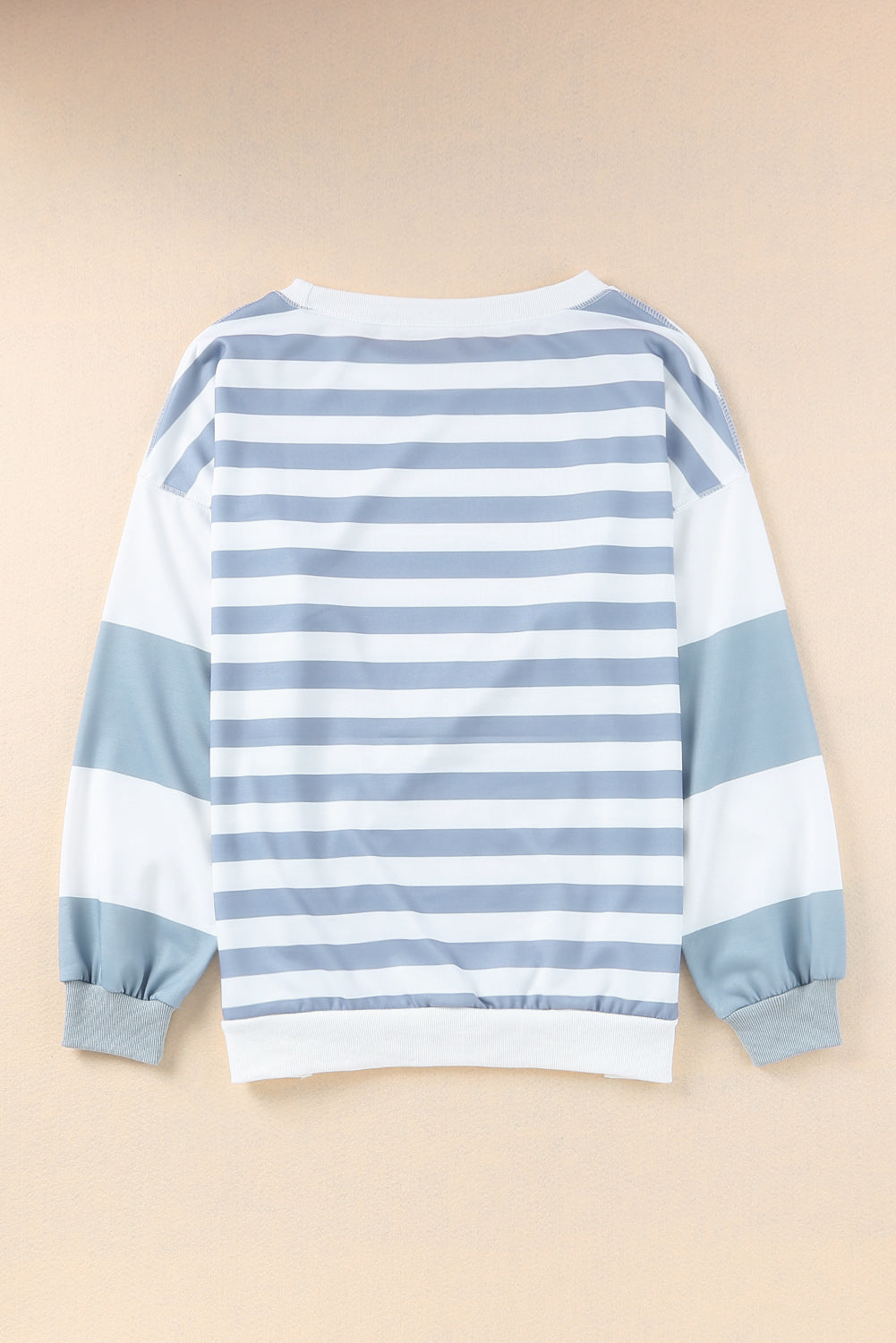 Hazel Blues® |  Football Striped Round Neck Long Sleeve Sweatshirt