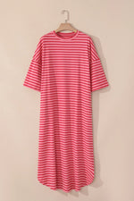 Hazel Blues® |  Pocketed Striped Half Sleeve Tee Dress