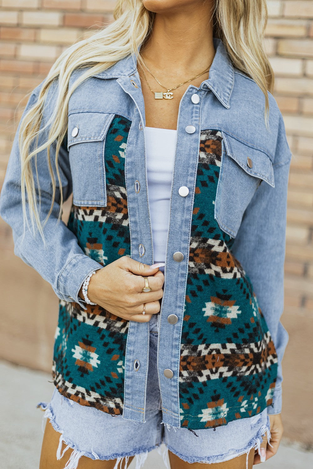 Hazel Blues® |  Pocketed Button Up Long Sleeve Denim Jacket