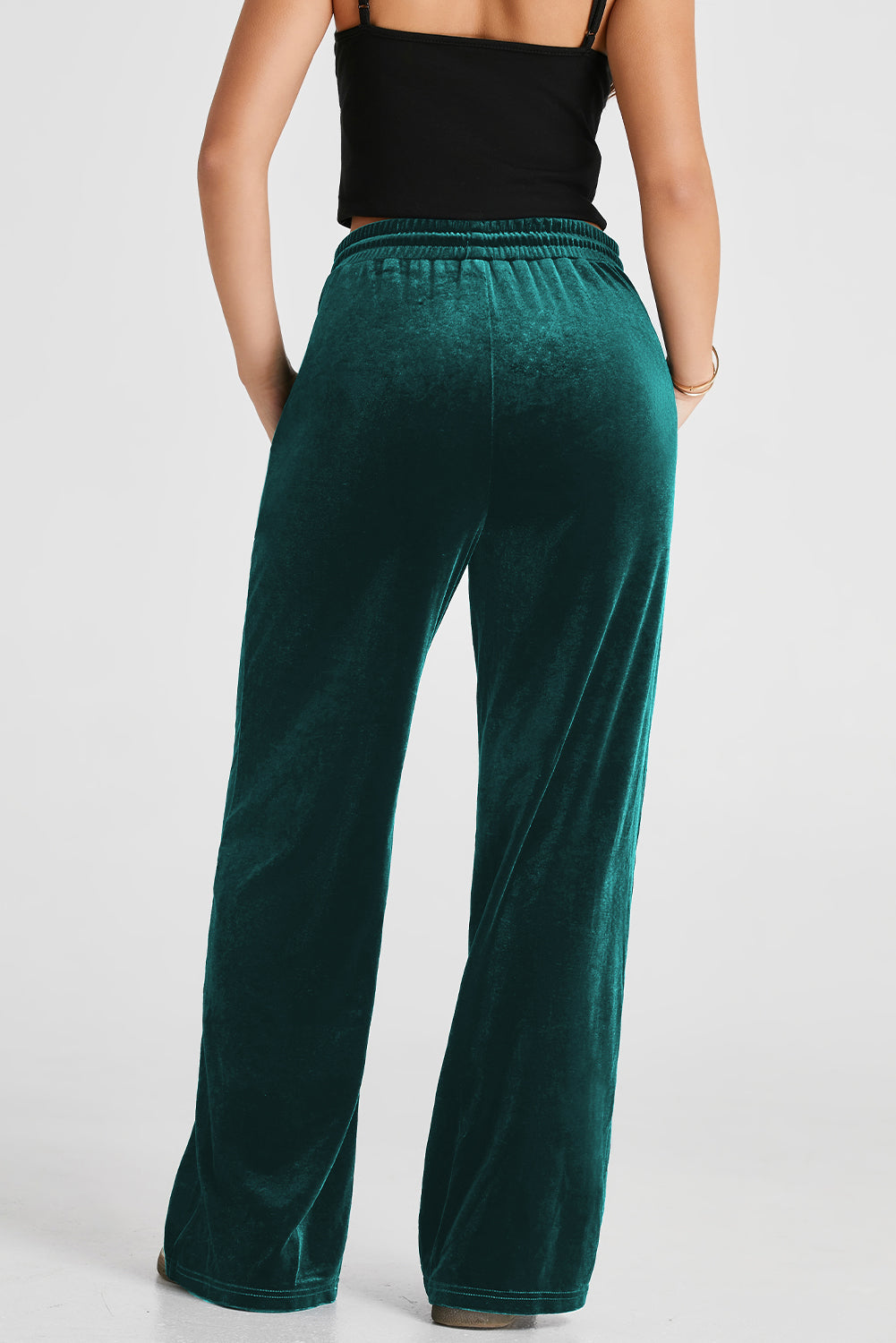 Hazel Blues® |  Evergreen Solid Drawstring Waist Wide Leg Pants