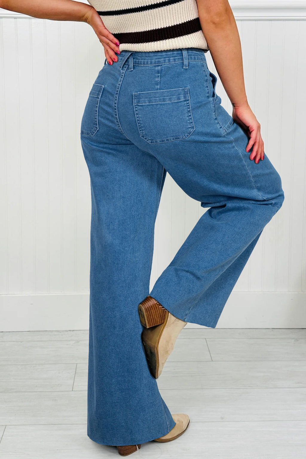 Fiona Dawn Blue Pocket Patch Jeans
