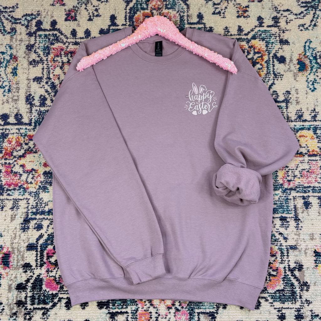 Hazel Blues® |  Happy Easter Embroidered Sweatshirt