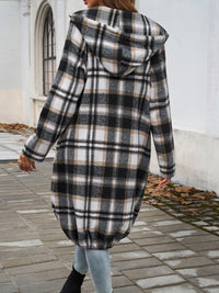 Hazel Blues® |  Plaid Zip Up Hooded Coat