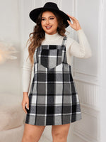 Hazel Blues® | Plaid Wide Strap Overall Dress