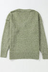 Hazel Blues® |  V-Neck Dropped Shoulder Long Sleeve Sweater