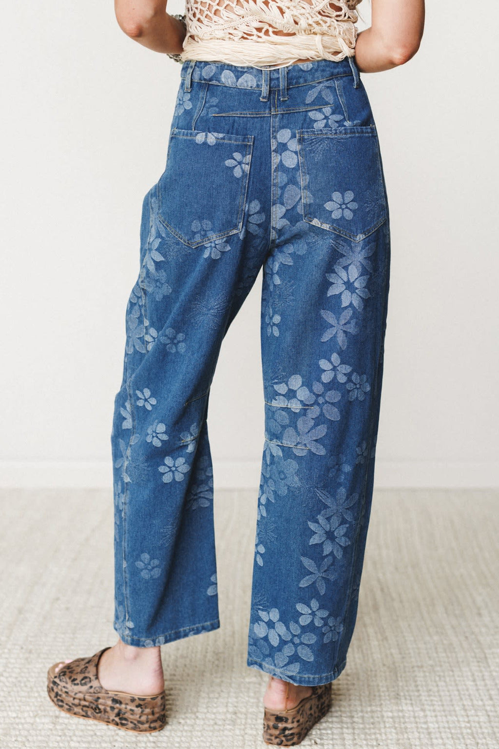 Garden Walk Blue Floral Ankle Jeans