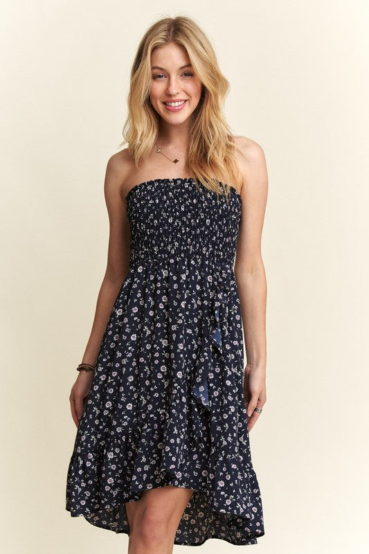 Hazel Blues® |  ADORA Smocked Floral Tube Dress with Pockets