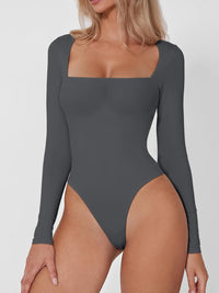 Hazel Blues® |  Square Neck Long Sleeve Bodysuit