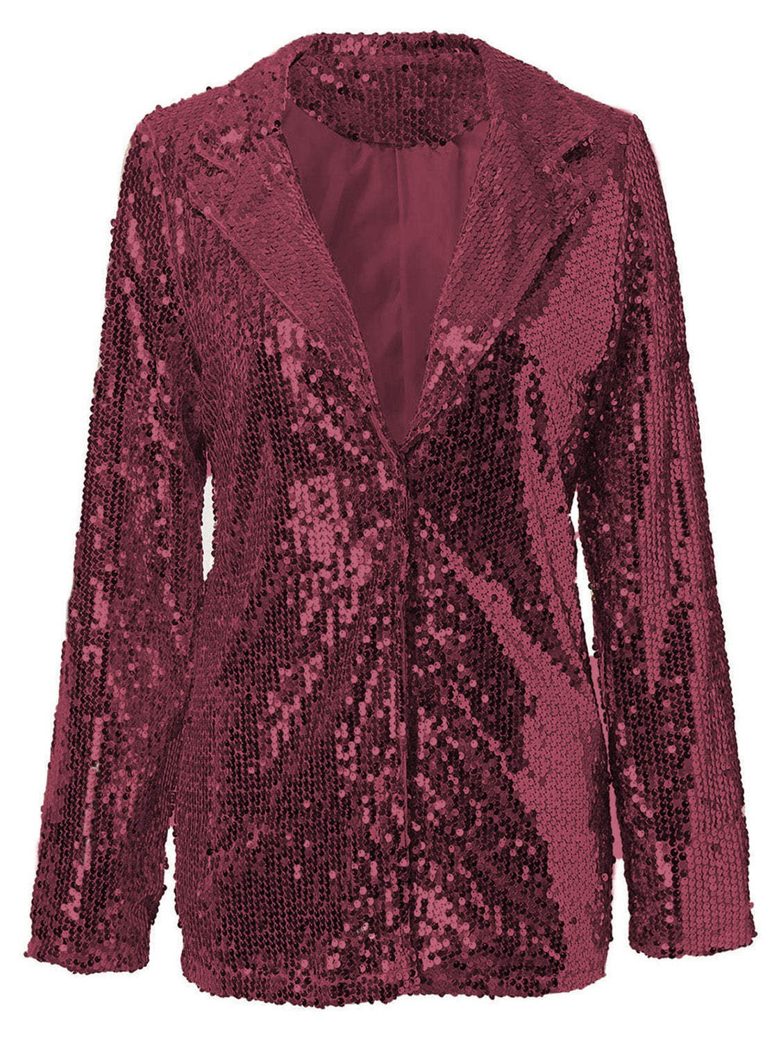 Hazel Blues® |  Sequin Lapel Collar Long Sleeve Blazer