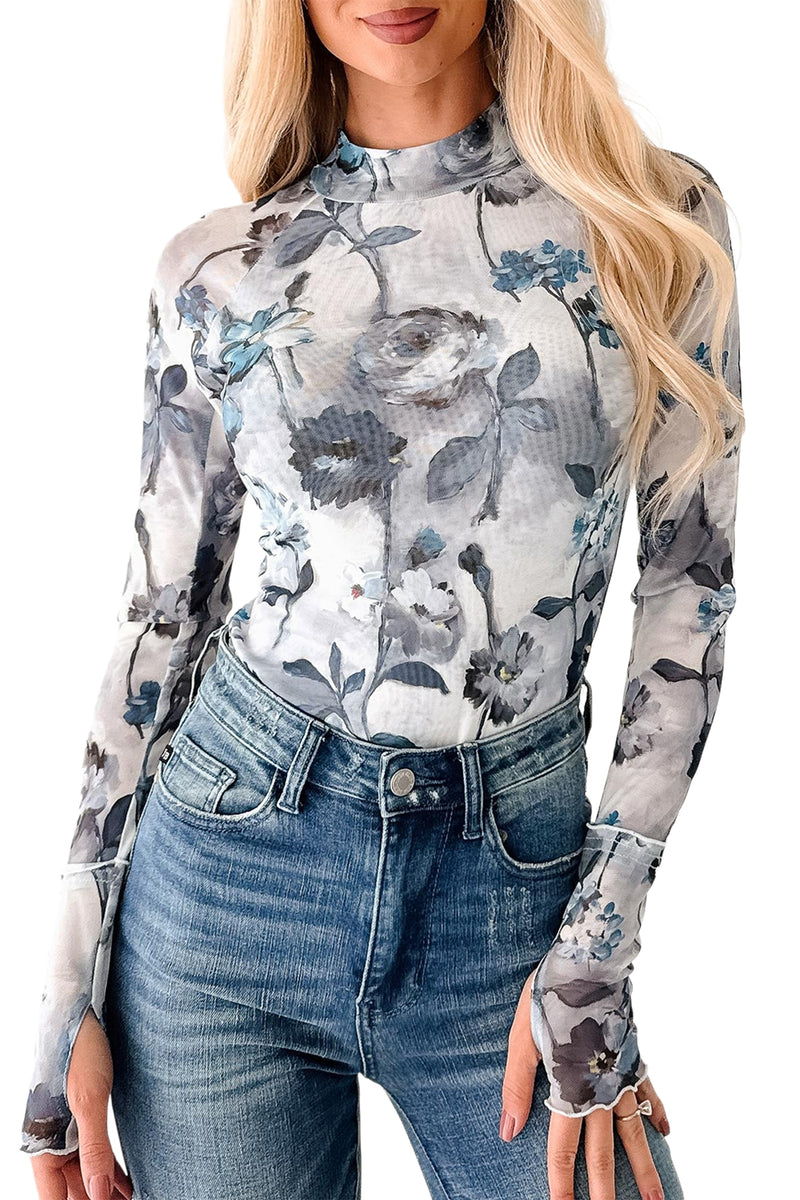 Sunday Bloom Top | Floral Mesh Top – Hazel Blues®