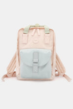 Hazel Blues® |  Himawari Contrast Waterproof Canvas Backpack Bag with Round Label