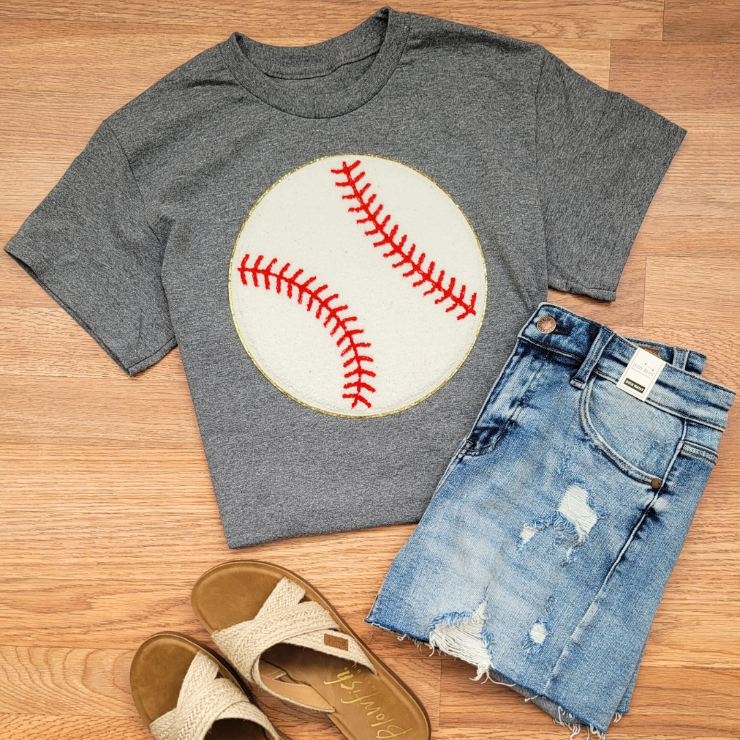 Hazel Blues® |  Large Baseball Chenille Patch Tee